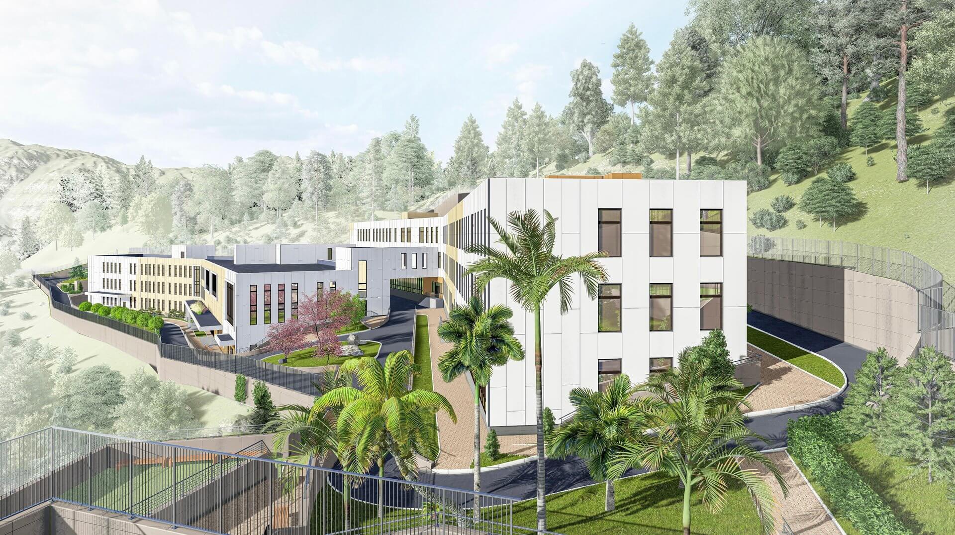 На фото пейзаж Сочи с новыми отстроенными домами